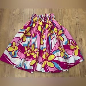 HAWAIIAN PAU PA'U HULA DANCE SKIRT 5 YDS 28” LONG PLUMERIA MADE IN HAWAII NEW